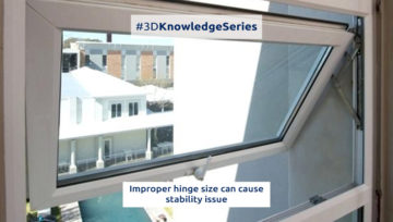 Improper hinge size can cause stability issue