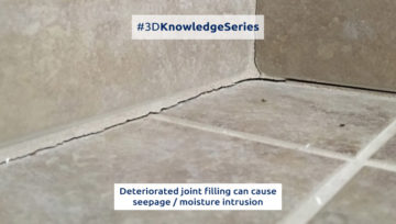 Deteriorated joint filling can cause seepage / moisture intrusion