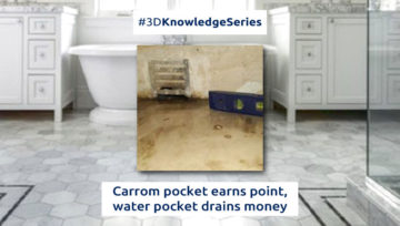 Carrom pocket earns point, water pocket drains money