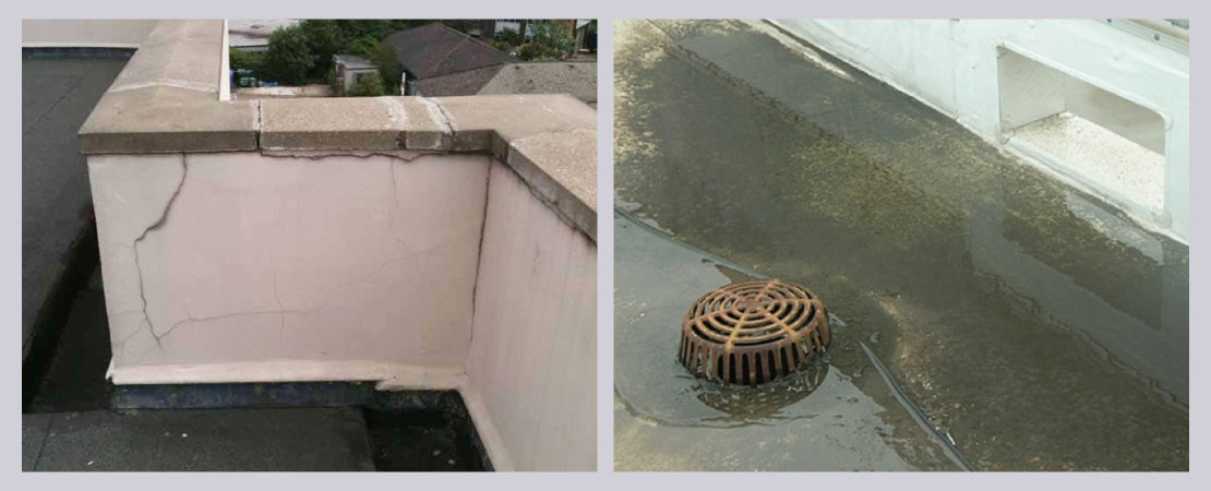 If the waterproofing membranes are not overlapped properly, rainwater can seep through the gaps.